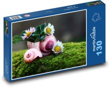 Daisy, shell Puzzle 130 pieces - 28.7 x 20 cm 
