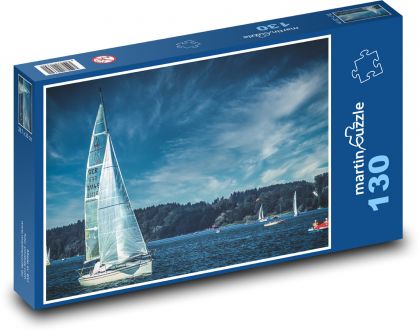 Segelboot auf dem See - Puzzle - 130 Teile