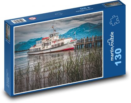 Jazero, loď - Puzzle 130 dielikov, rozmer 28,7x20 cm 