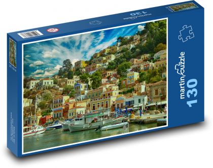 Itálie, přístav - Puzzle 130 dílků, rozměr 28,7x20 cm