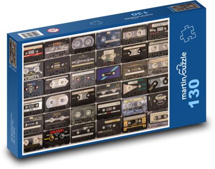 Retro cassettes - Puzzle 130 pieces, size 28.7x20 cm 