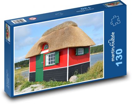 Dánsko, dům na pláži - Puzzle 130 dílků, rozměr 28,7x20 cm