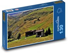 Mountains, nature, cottage Puzzle 130 pieces - 28.7 x 20 cm 