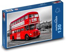 Anglicko - autobus Puzzle 130 dielikov - 28,7 x 20 cm 