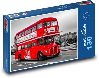 Anglicko - autobus - Puzzle 130 dielikov, rozmer 28,7x20 cm 