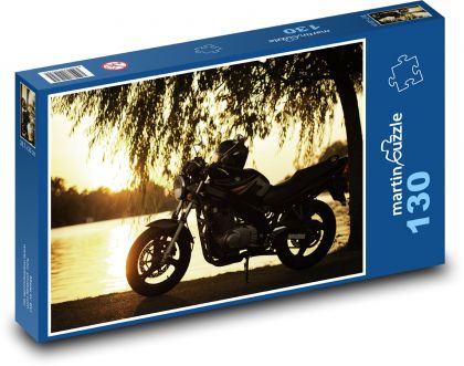 Sunset with Suzuki Motorbike - Puzzle 130 pieces, size 28.7x20 cm 