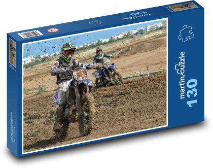 Motokrosové bicykle v teréne - Puzzle 130 dielikov, rozmer 28,7x20 cm 