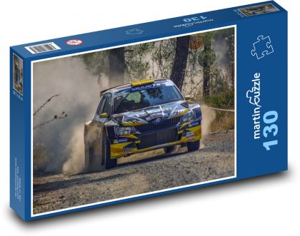 Rally - Škoda Fabia - Puzzle 130 dílků, rozměr 28,7x20 cm