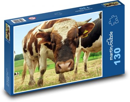Zvířata - kráva - Puzzle 130 dílků, rozměr 28,7x20 cm