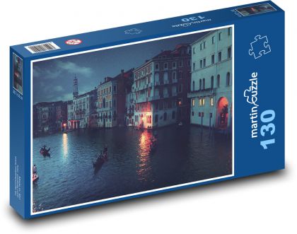 Itálie - Benátky, večer - Puzzle 130 dílků, rozměr 28,7x20 cm