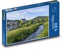 Městečko u řeky Puzzle 130 dílků - 28,7 x 20 cm