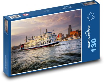 Kolesový parník na řece - puzzle 130 dílků