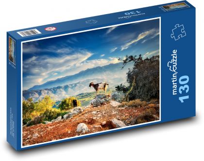 Nature, mountains, goats - Puzzle 130 pieces, size 28.7x20 cm 