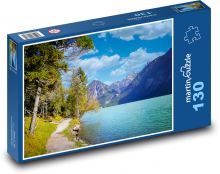 Jezioro górskie z czystą wodą Puzzle 130 elementów - 28,7x20 cm