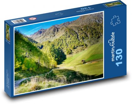 Príroda, hory, cesta - Puzzle 130 dielikov, rozmer 28,7x20 cm 
