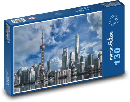Čína - velkoměsto - Puzzle 130 dílků, rozměr 28,7x20 cm