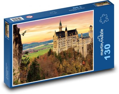 Německo - zámek Neuschwanstein - Puzzle 130 dílků, rozměr 28,7x20 cm