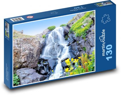 Rieka tečúca zo skaly - Puzzle 130 dielikov, rozmer 28,7x20 cm 
