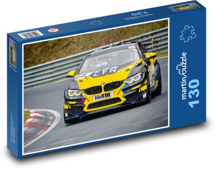 Gelber Rennwagen - Puzzle - 130 Teile