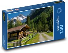 Rakousko - horská chata Puzzle 130 dílků - 28,7 x 20 cm
