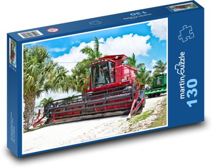 Poľnohospodárske stroje, kombajn - Puzzle 130 dielikov, rozmer 28,7x20 cm 