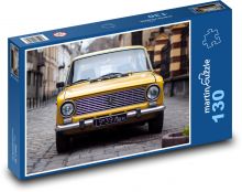 Żółty stary samochód Puzzle 130 elementów - 28,7x20 cm