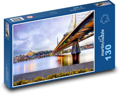 Most přes Bospor v noci, Turecko - puzzle 130 dílků