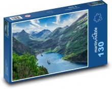 Lodě v zálivu Puzzle 130 dílků - 28,7 x 20 cm