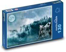 Vlci štekajú na mesiac Puzzle 130 dielikov - 28,7 x 20 cm