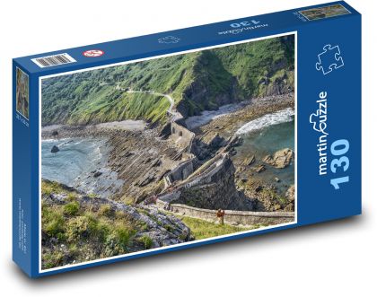 Krajobraz nadmorski z wąskim szlakiem - Puzzle 130 elementów, rozmiar 28,7x20 cm