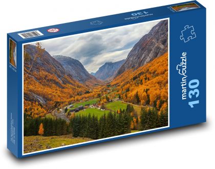 Jeseň v údolí hôr - Puzzle 130 dielikov, rozmer 28,7x20 cm 