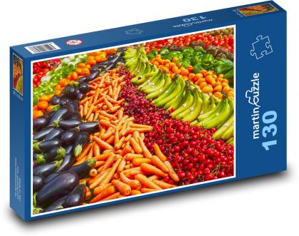 Ovocie - zelenina - Puzzle 130 dielikov, rozmer 28,7x20 cm 