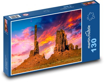 USA - Monument Valley - Puzzle 130 dílků, rozměr 28,7x20 cm