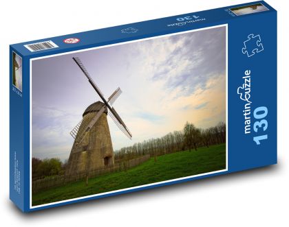 Holandsko - větrný mlýn - Puzzle 130 dílků, rozměr 28,7x20 cm