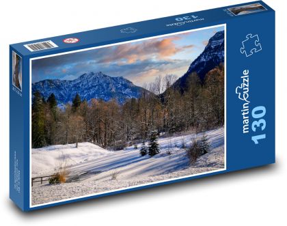 Zimní krajina - Puzzle 130 dílků, rozměr 28,7x20 cm