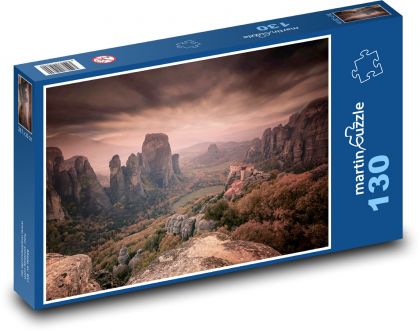 Grecja - Meteory - Puzzle 130 elementów, rozmiar 28,7x20 cm