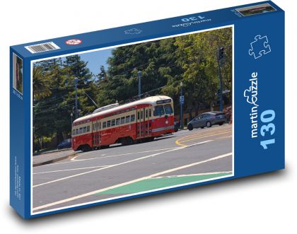 Historická tramvaj - Puzzle 130 dílků, rozměr 28,7x20 cm