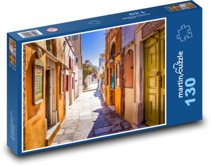 Ulička na Santorini - Grécko - Puzzle 130 dielikov, rozmer 28,7x20 cm 