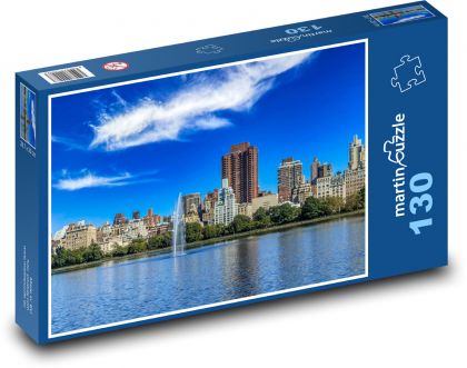 New York River Fountain - Puzzle 130 elementów, rozmiar 28,7x20 cm