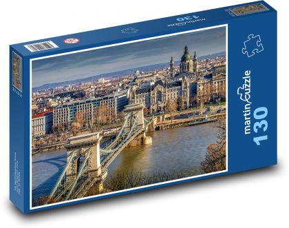 Most cez rieku - Budapešť - Puzzle 130 dielikov, rozmer 28,7x20 cm 