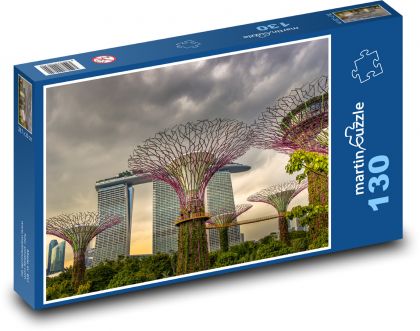 Singapur - architektura - Puzzle 130 dílků, rozměr 28,7x20 cm