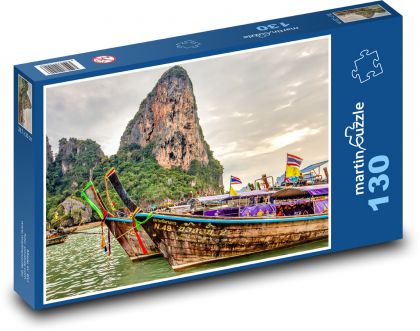 Lodě, Thajsko - Puzzle 130 dílků, rozměr 28,7x20 cm