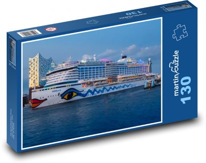 Hamburg - loď - Puzzle 130 dílků, rozměr 28,7x20 cm