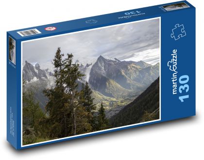 Hory, stromy, príroda - Puzzle 130 dielikov, rozmer 28,7x20 cm 