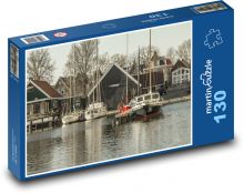 Holandsko - přístav Puzzle 130 dílků - 28,7 x 20 cm