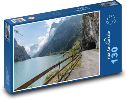 Priehrada, hory - Puzzle 130 dielikov, rozmer 28,7x20 cm 