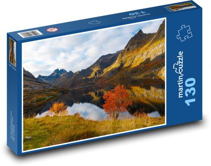 Mountain lake in autumn - Puzzle 130 pieces, size 28.7x20 cm 