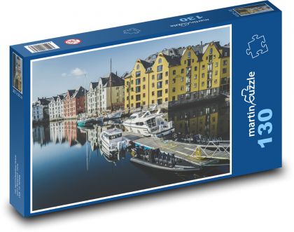 Norsko - přístav - Puzzle 130 dílků, rozměr 28,7x20 cm