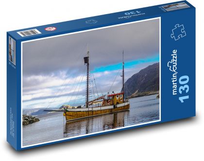 Norsko - plachetnice - Puzzle 130 dílků, rozměr 28,7x20 cm