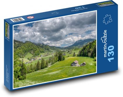 Mountain meadows - Puzzle 130 pieces, size 28.7x20 cm 